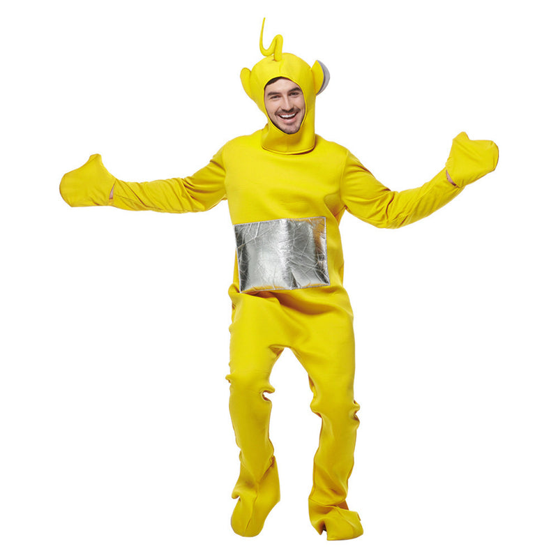 Teletubbies Costume Lala Yellow Teletubby Halloween Suit Full Set for Adults Men - CrazeCosplay