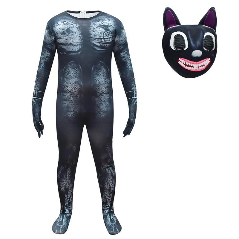 Cartoon Cat Costume Halloween Suit Cosplay Jumpsuit Kids Child - CrazeCosplay
