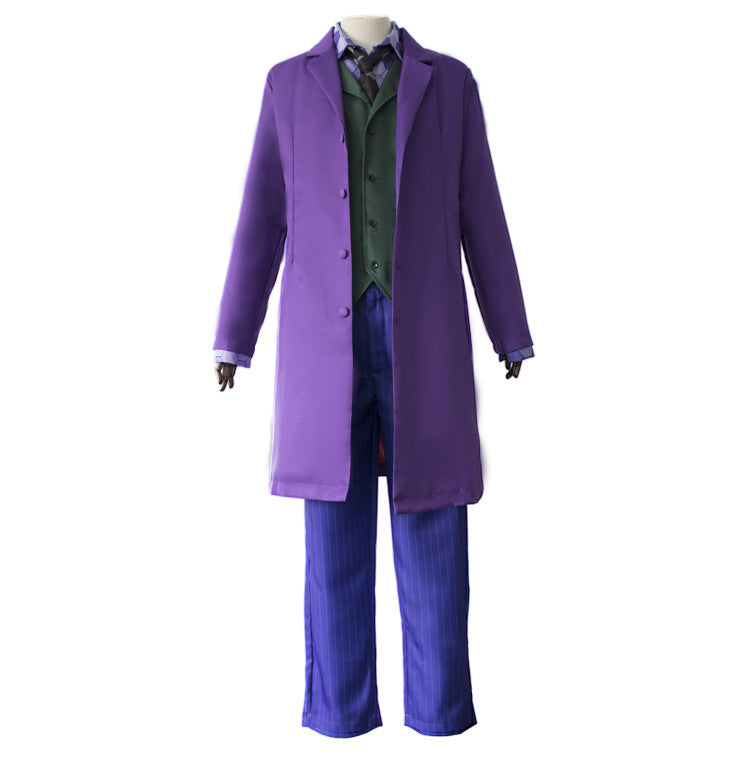 Dark Knight Joker Purple Wool Trench Coat Costume - CrazeCosplay