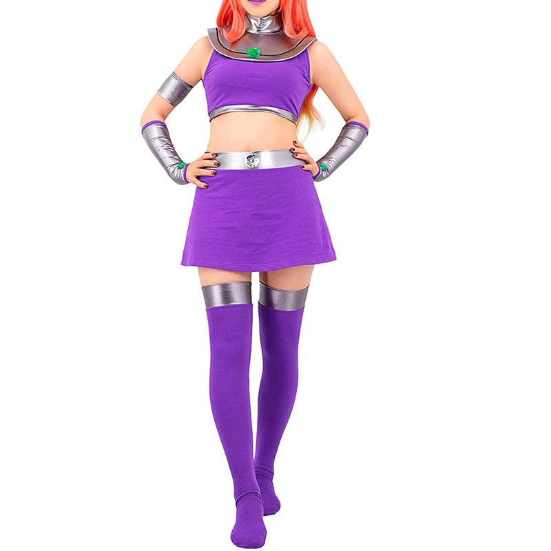 Starfire Costume Teen titans cosplay halloween costume for Adult - CrazeCosplay