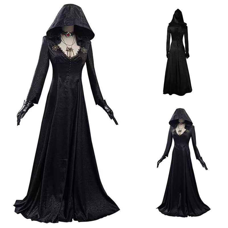 Biochemical Crisis 8 cos snr black vampire dress cosplay Halloween costume - CrazeCosplay