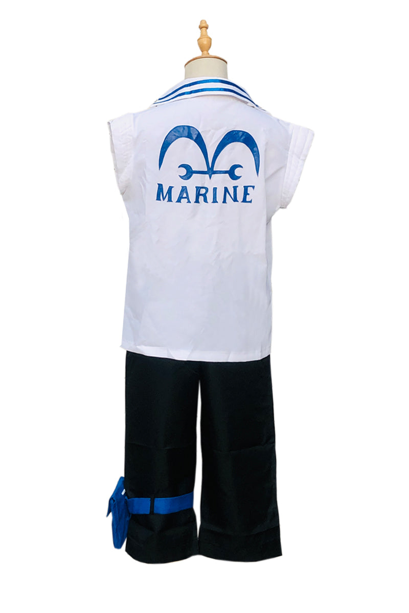 Ace Marine One Piece Cosplay Costume Portgas D. Ace White Outfit for Adults