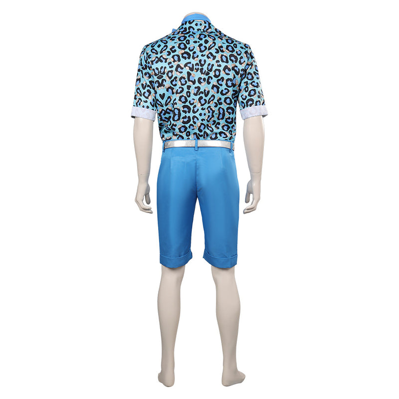 2023 Movie Ken Blue Shirt Shorts Outfits Cosplay Costume