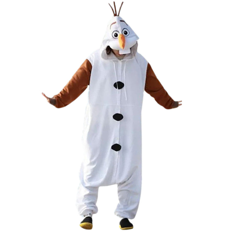 Olaf Snowman Halloween Costume Onesie for Adults - CrazeCosplay