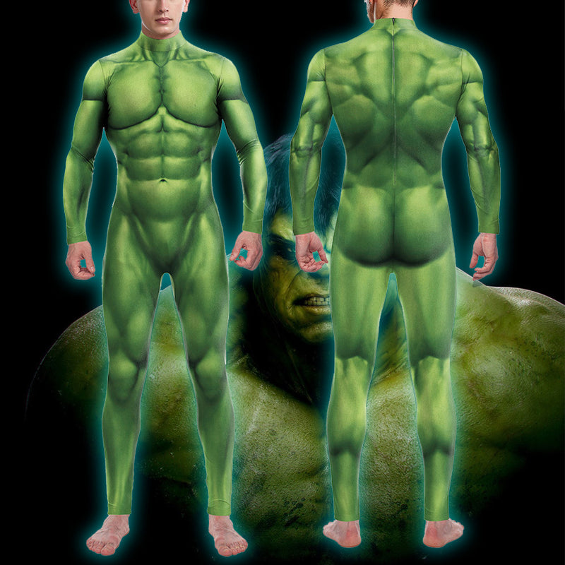 Realistic Hulk Muscle Bodysuit Halloween Cosplay Costume for Adults - CrazeCosplay
