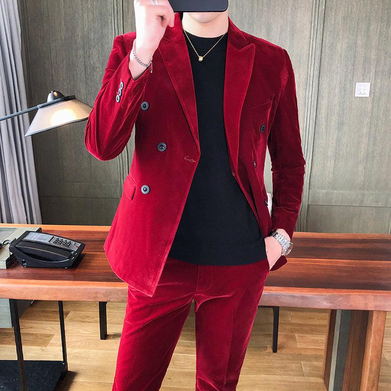 Austin Powers Red Velvet Suit Halloween Halloween Costume Cosplay Outfit for Adult - CrazeCosplay