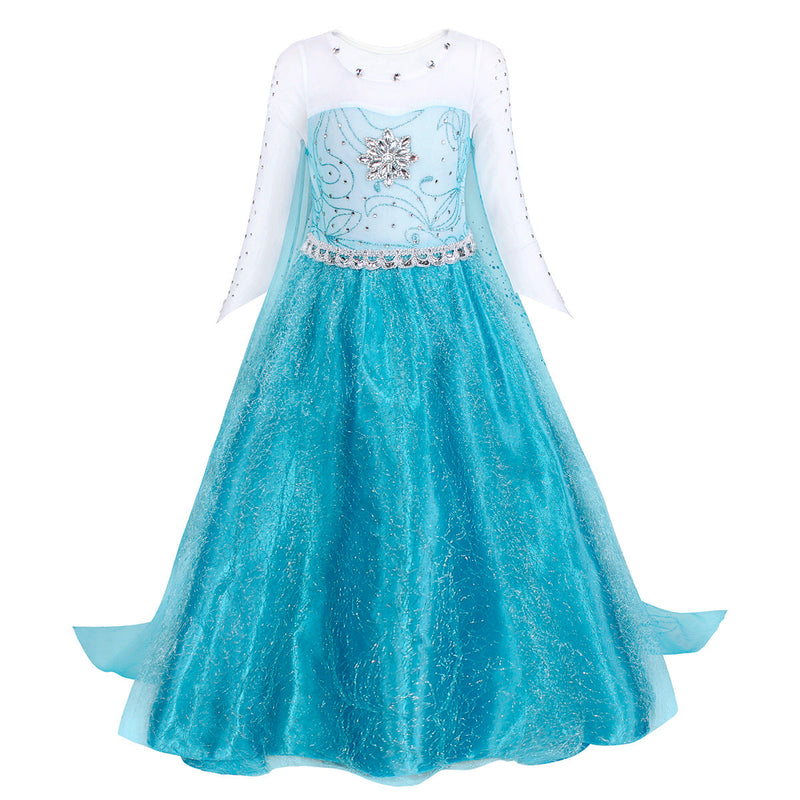 Elsa Ice Dress Cosplay Girl's Frozen Costumes for World Book Day Halloween Outfit