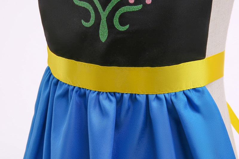 Girl's Anna Princess Apron Frozen Cosplay Favorite Book Characters Costume for Halloween - CrazeCosplay