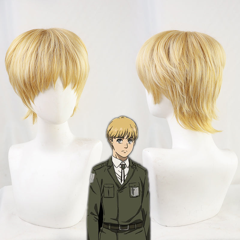Attack on Titan Almin Cos Wig Yellow Short Hair Style - CrazeCosplay