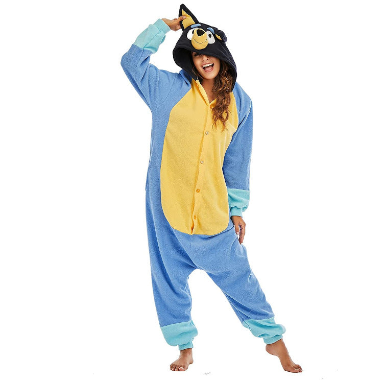 Adult Bluey Pajamas Nightwear Onesies Halloween Cosplay Costume - CrazeCosplay