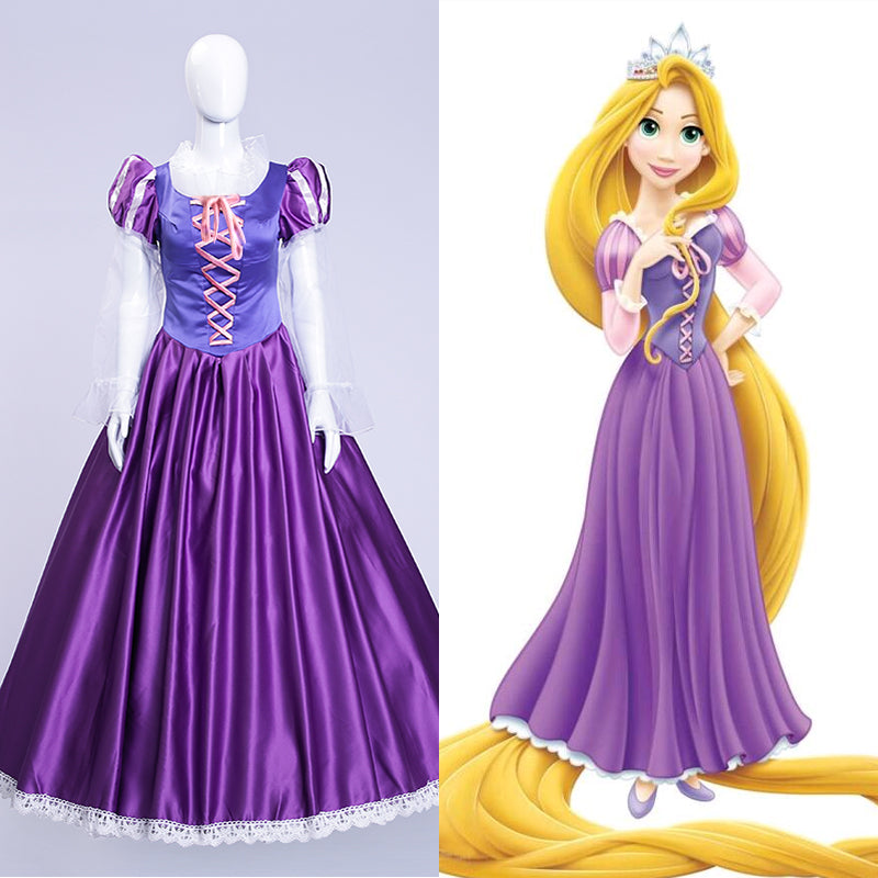 Rapunzel Princess Adults Cosplay Movie Dress Halloween Costume - CrazeCosplay