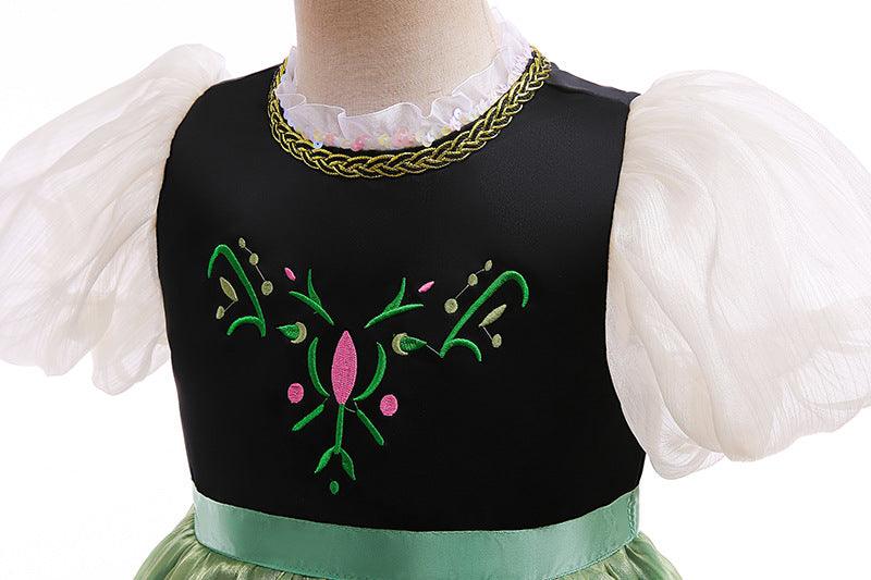 Kids Anna Frozen Green Dress Last Minute Easy Book Character Costumes for Halloween Cosplay - CrazeCosplay