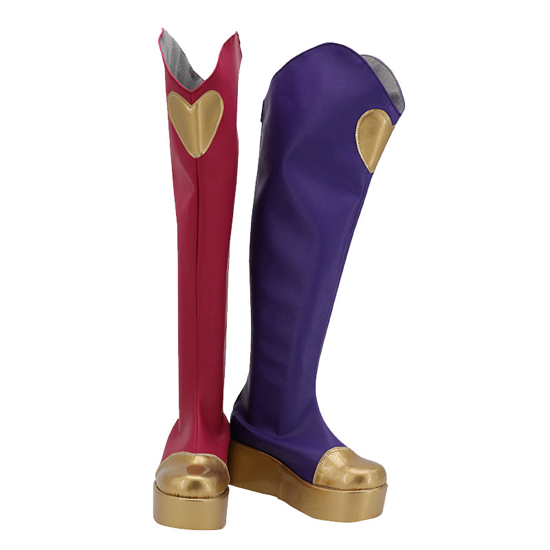 League of Legends LOL Heartseeker Jinx Red Purple Shoes Cosplay Boots - CrazeCosplay