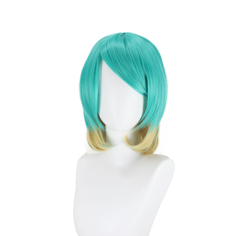 Final Fantasy  FF14 Blue Green Cosplay Wig