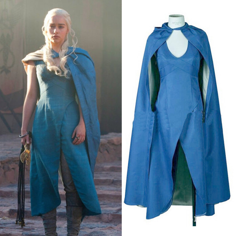 Got Game Of Thrones Daenerys Targaryen Blue Dress Outfit Cosplay Costume