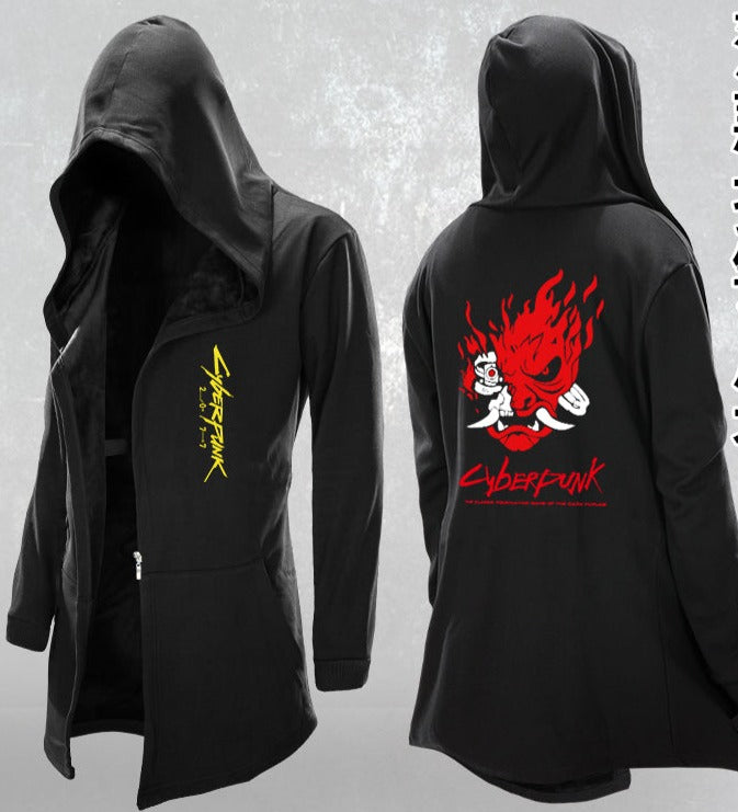 Cyberpunk 2077 Zip Up Thick Outwear Jacket Hooded Coat - CrazeCosplay