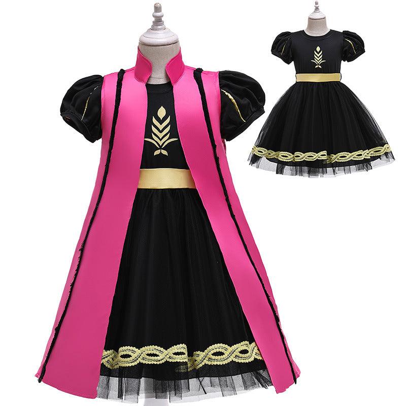 Toddler Anna Black Dress Frozen 2 Cosplay Simple Book Character Costumes for Child - CrazeCosplay