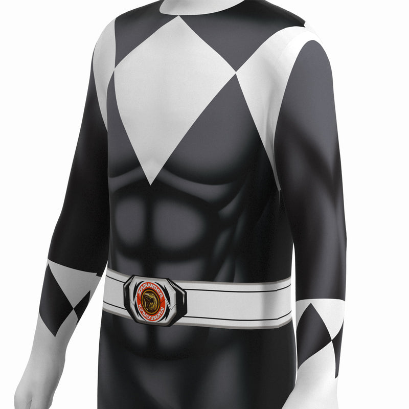 Mighty Morphin Power Rangers Kids Black Ranger Cosplay Costume - CrazeCosplay