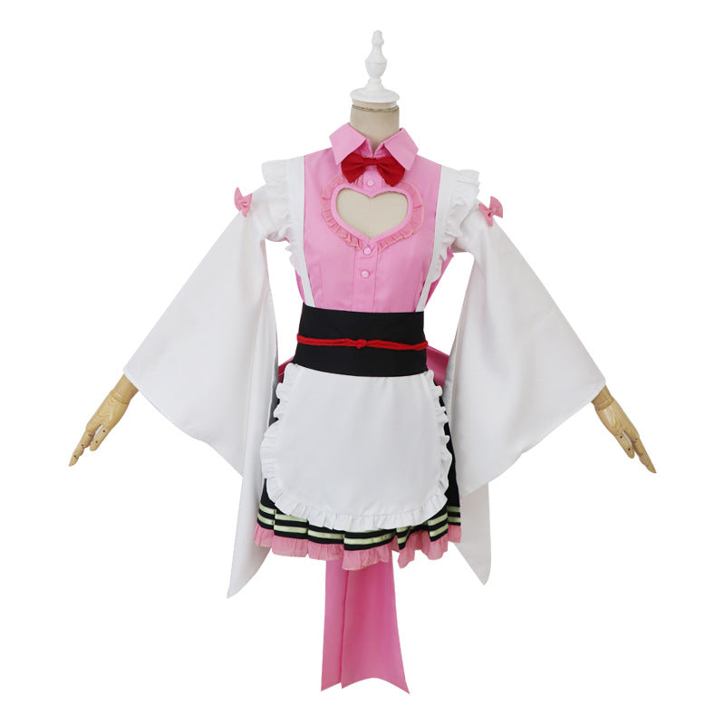 Demon Slayer Kanroji Mitsuri Maid Outfit Cosplay Costume - CrazeCosplay
