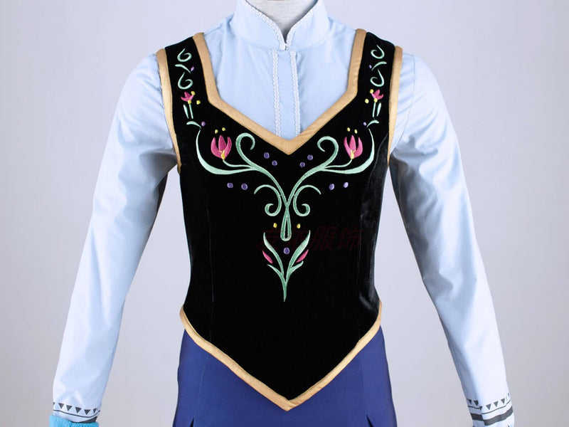 Anna Frozen Blue Dress Book Character Costumes for Teachers Halloween Outfit - CrazeCosplay