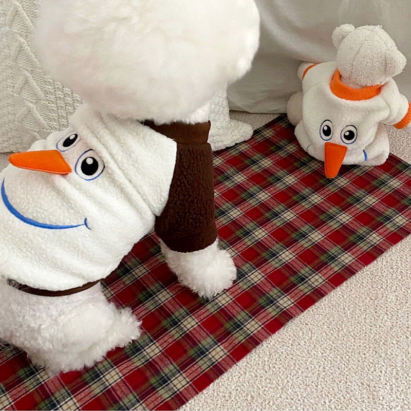 Dog Christmas Snowman Outfit Frozen Olaf Fleece Costume - CrazeCosplay
