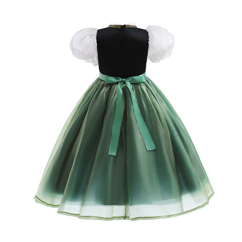 Kids Anna Frozen Green Dress Last Minute Easy Book Character Costumes for Halloween Cosplay - CrazeCosplay