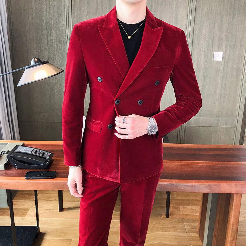 Austin Powers Red Velvet Suit Halloween Halloween Costume Cosplay Outfit for Adult - CrazeCosplay