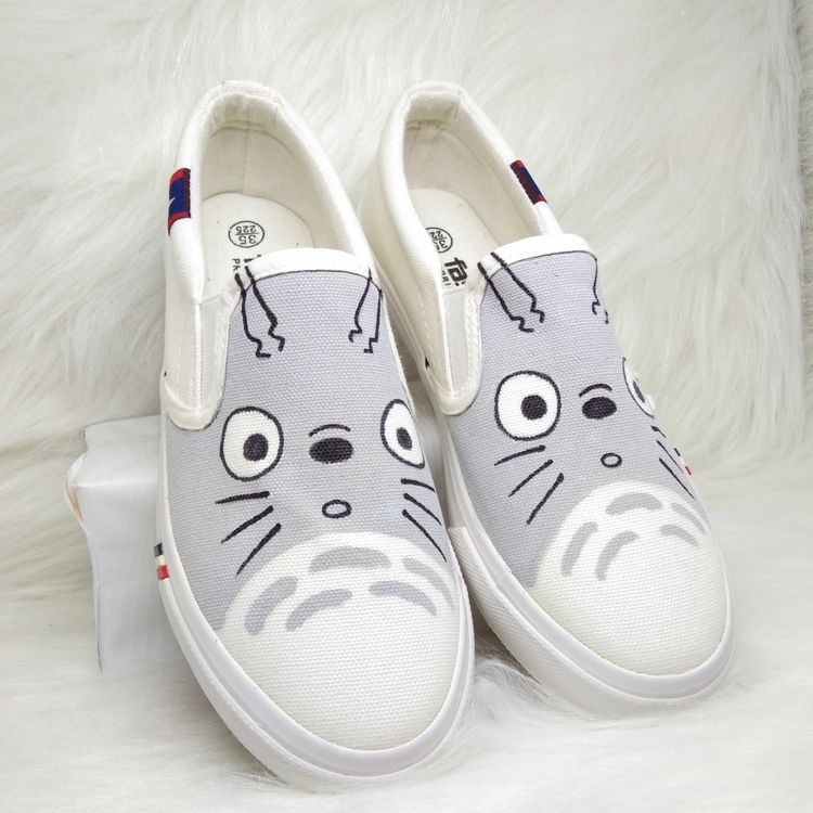 My Neighbor Totoro White Canvas Shoes Totoro Cosplay Shoes - CrazeCosplay