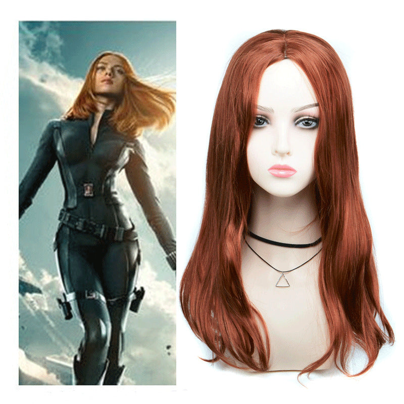 Black Widow Long Straight Wig The Avengers Halloween Cosplay - CrazeCosplay