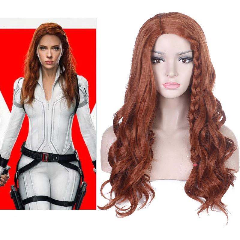 Black Widow Long Curly Halloween Cosplay Wig The Avengers Scarlett Johansson Wig - CrazeCosplay