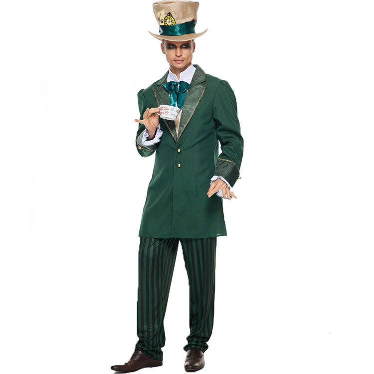 Classic Mad Hatter Green Costume Original Mad Hatter Halloween Cosplay Suit