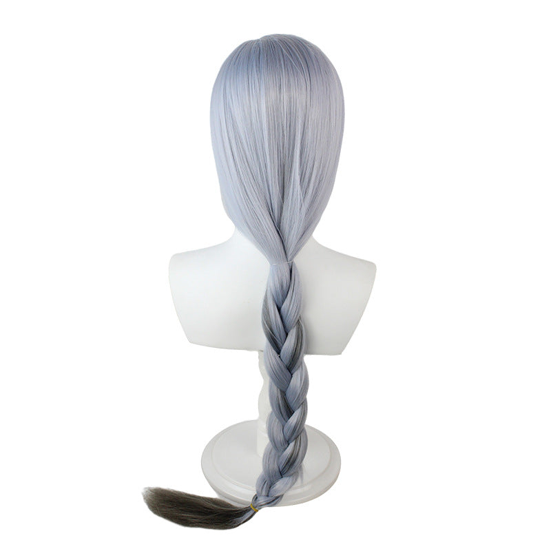 Genshin Impact ShenHe Cosplay Wig Silver Ponytails Carnival Halloween Party Props - CrazeCosplay
