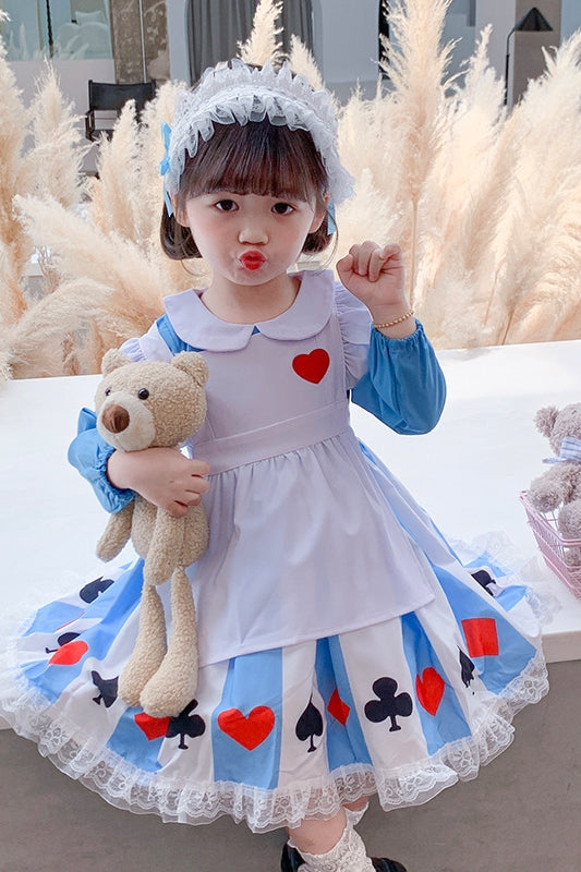 Little Girls Alice In Wonderland Lolita Dress Last Minute Book Week Costumes for Halloween - CrazeCosplay