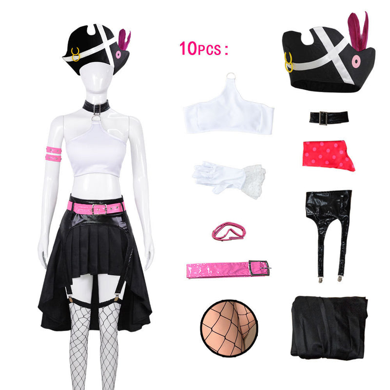 One Piece Film Red Nami Halloween Costumes Cosplay Outfits with Pirate Hat - CrazeCosplay