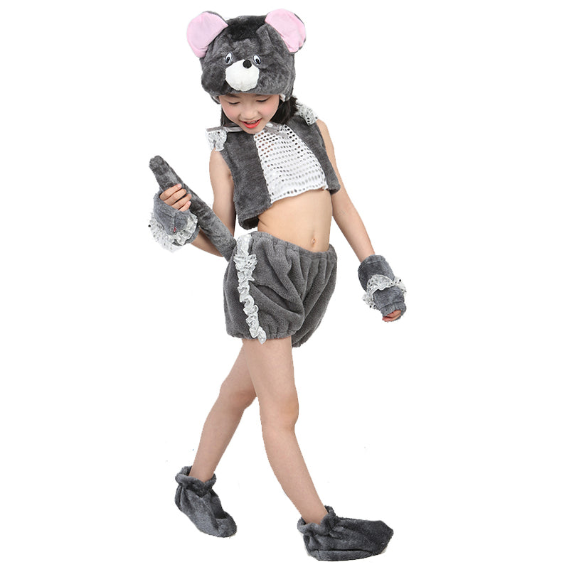 Three Blind Mice Costume Halloween Cosplay Outfit with Mice Ears for Kids - CrazeCosplay
