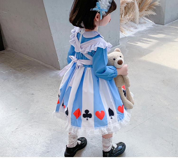 Little Girls Alice In Wonderland Lolita Dress Last Minute Book Week Costumes for Halloween - CrazeCosplay