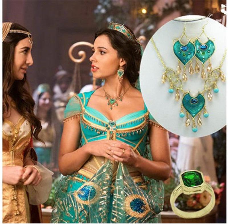 Naomi Scott Princess Jasmine Aladdin The Movie Peacock Outfit Cosplay Costume 2019 s 2020 Mena Massoud New 'S And Dresses - CrazeCosplay