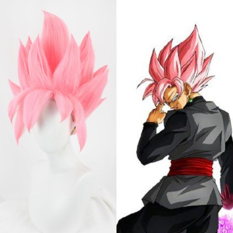Dragon Ball Son Goku Pink Cosplay Wig - CrazeCosplay