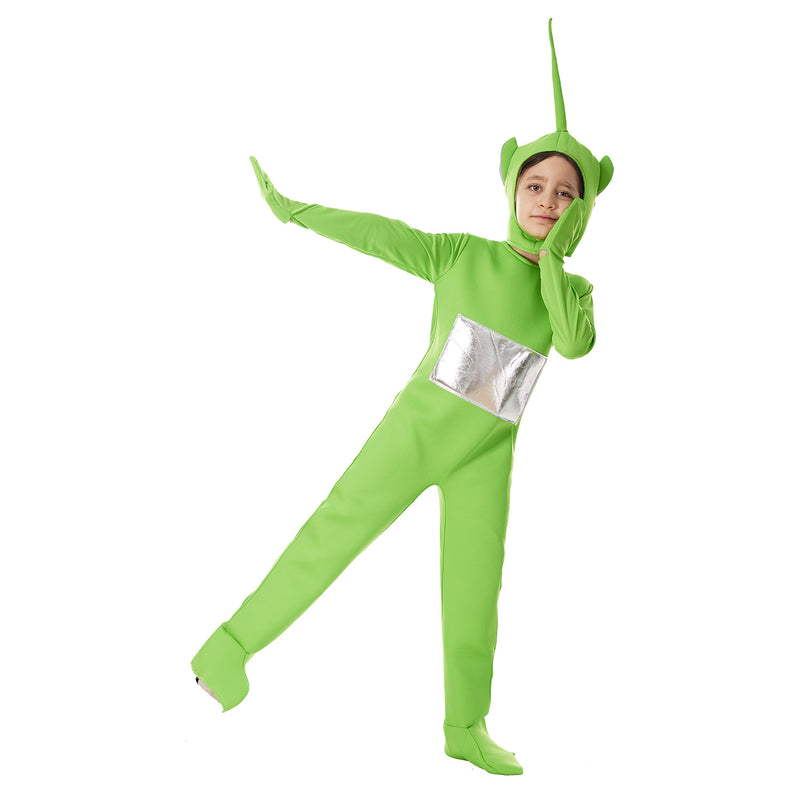Teletubbies Costume Green Teletubby Dipsy Cosplay Jumpsuit for Kids Children - CrazeCosplay