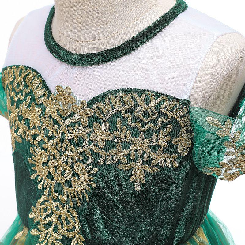 Kids Princess Anna Green Dress Book Characters Costume for Book Week Cosplay Outfit - CrazeCosplay
