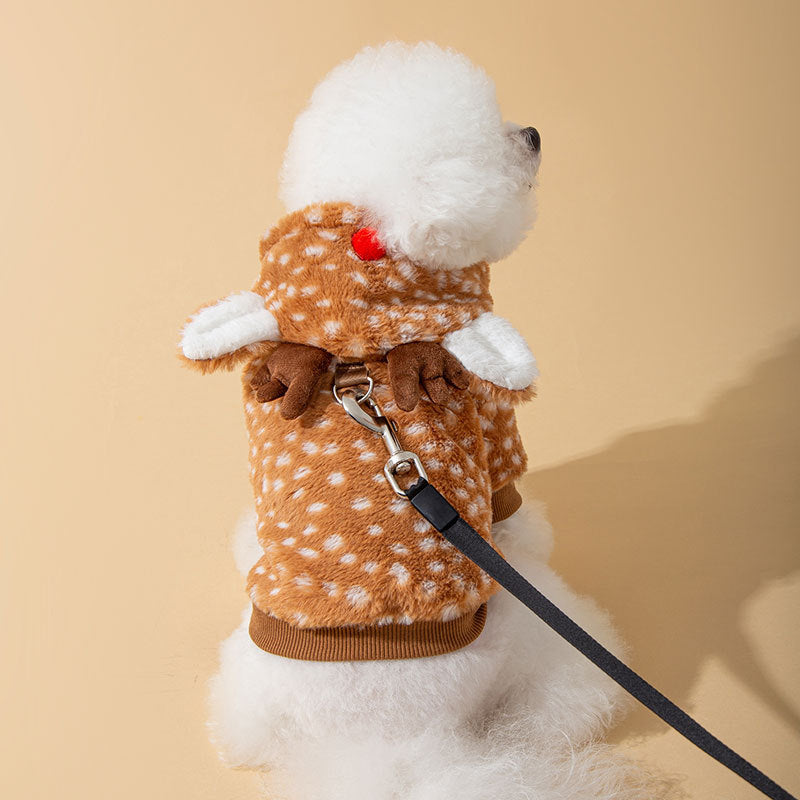 Dog Christmas Outfit Reindeer Warm Coat Cat Pet Costume - CrazeCosplay