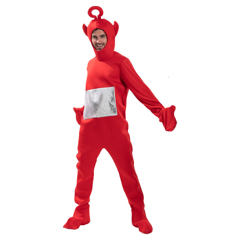 Po Teletubby Costume Red Teletubbies Halloween Suits for Adults Men - CrazeCosplay