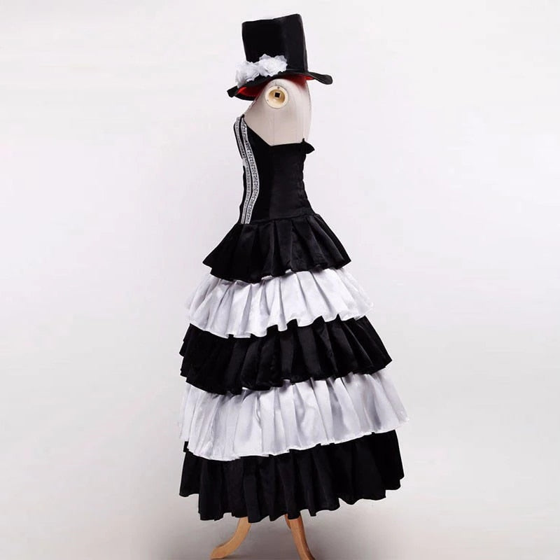 One Piece Perona Costume Ghost Princess Perona Gothic Lolita Cosplay Dress with Hat