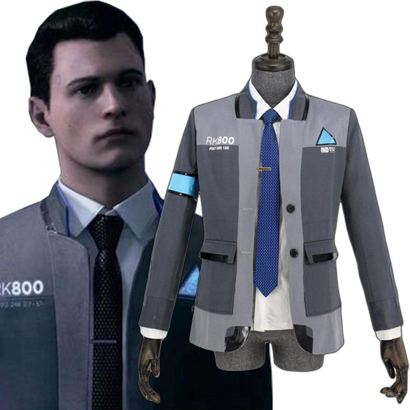 Detroit Become Human Connor Rk800 Agent Suit Uniform Tight Unifrom Cosplay Costume Halloween - CrazeCosplay