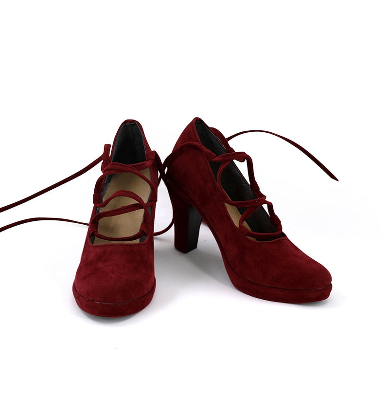 Queenie Goldstein Shoes Cosplay Fantastic Beasts The Crimes of Grindelwald Cosplay Boots High Heel Red Shoes Custom Made - CrazeCosplay