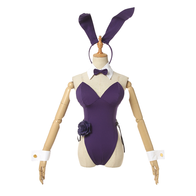 Sexy Costume Fate Grand Order Game Cos Fgo Scathach Cosplay Bunny Girl Jumpsuit With Purple Rabbit Hair Band Fishnet Stocking bunny girl senpai costume corset - CrazeCosplay