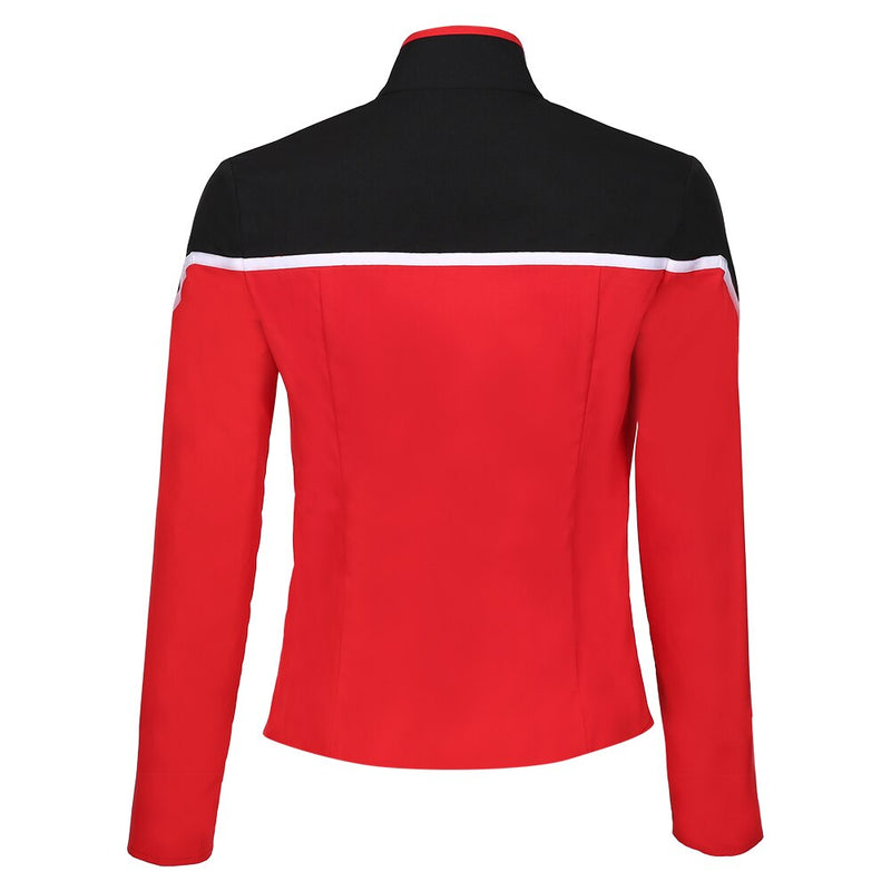 Star Trek Lower Decks Season 1 Men‘s Red Uniform Cosplay Costume Shirt Top Only - CrazeCosplay