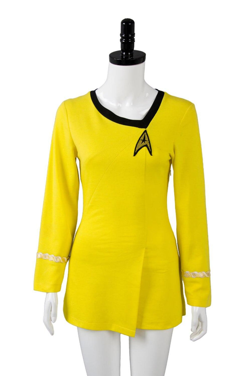 Star Trek TOS Red Yellow Blue Cotton Dress Outfit Halloween Carnival Costume for Adult Women - CrazeCosplay