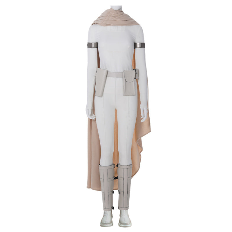 Padme Costume Amidala Clone Wars White Battle Outfit for Adults - CrazeCosplay