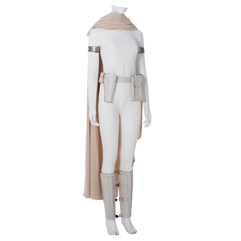 Padme Costume Amidala Clone Wars White Battle Outfit for Adults - CrazeCosplay